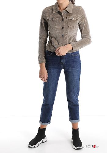 Velvet Cotton Jacket with buttons with pockets - ph 5