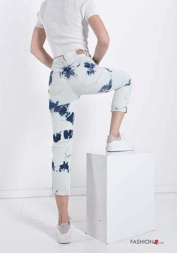 Jeans aus Baumwolle  mit Taschen Batik Muster - ph 2
