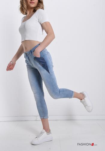 Jeans in Cotone  con tasche con zip - ph 1