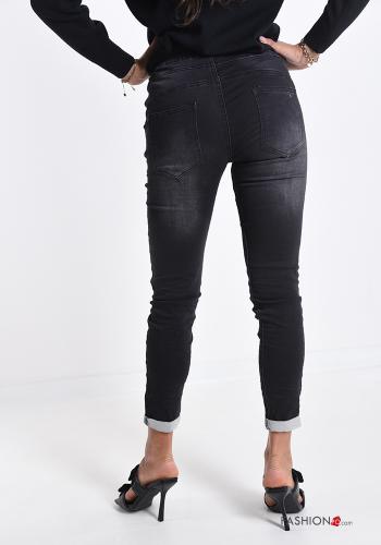 Cotton Jeans with pockets with bow - ph 2