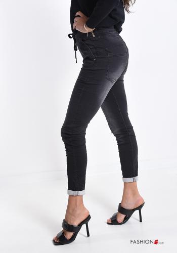 Cotton Jeans with pockets with bow - ph 3