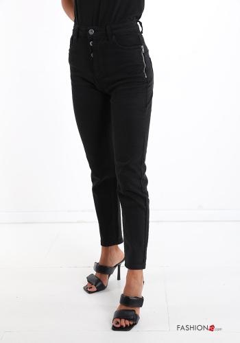 Cotton Jeans with buttons with zip with pockets - ph 1