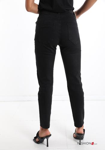 Cotton Jeans with buttons with zip with pockets - ph 2