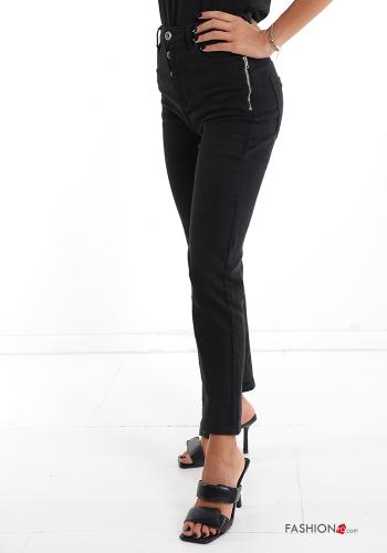 Cotton Jeans with buttons with zip with pockets - ph 3