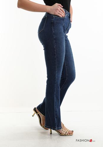 ausgestellte Jeans aus Baumwolle mit Taschen - ph 3