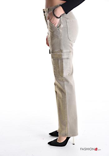Pantalone in Cotone metallizzato con tasche - ph 3