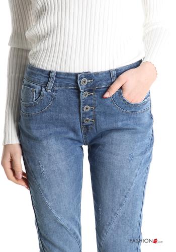 Jeans in Cotone con bottoni con tasche - ph 4
