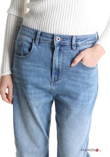Jeans in Cotone cavallo basso wide leg con tasche - ph 4