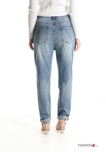 Jeans en Coton sarouel déchiré avec poches - ph 2