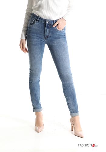 skinny Jeans aus Baumwolle mit Taschen