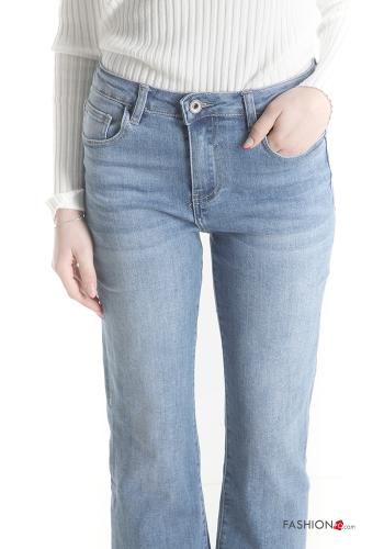 raw hem finish Cotton Jeans with pockets - ph 4