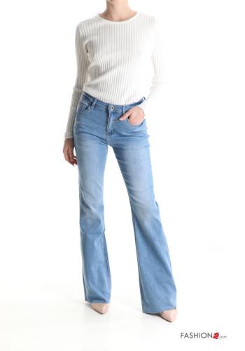 Jeans en Coton évasé avec poches - ph 5