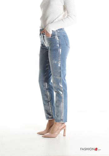 Jeans in Cotone metallizzato con tasche - ph 3