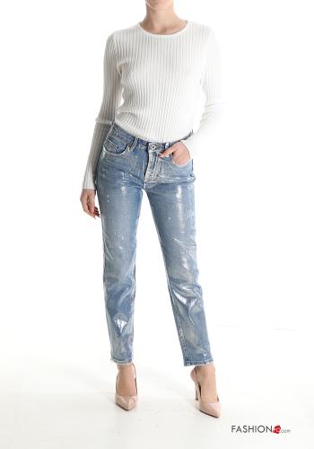 Jeans in Cotone metallizzato con tasche - ph 5