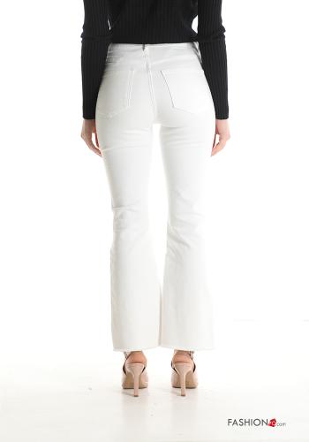 Jeans in Cotone a zampa con tasche con frange - ph 2