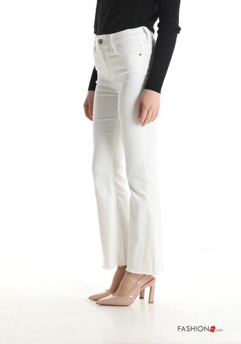 Jeans in Cotone a zampa con tasche con frange - ph 3