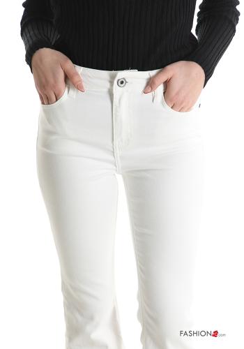 Jeans in Cotone a zampa con tasche con frange - ph 4