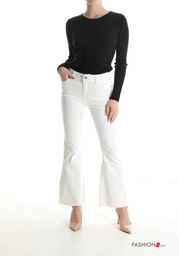 Jeans in Cotone a zampa con tasche con frange - ph 5