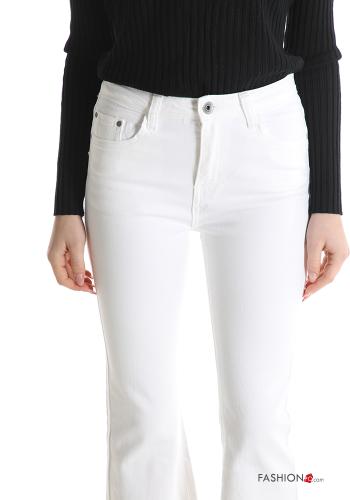 Jeans in Cotone a zampa con tasche con frange - ph 4