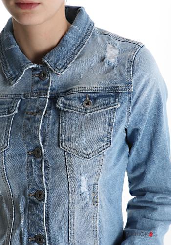 Blusão em Algodão denim com botões - ph 4