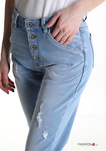 Jeans aus Baumwolle mit Knöpfen mit Taschen - ph 4