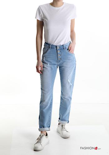 Jeans aus Baumwolle mit Knöpfen mit Taschen - ph 5