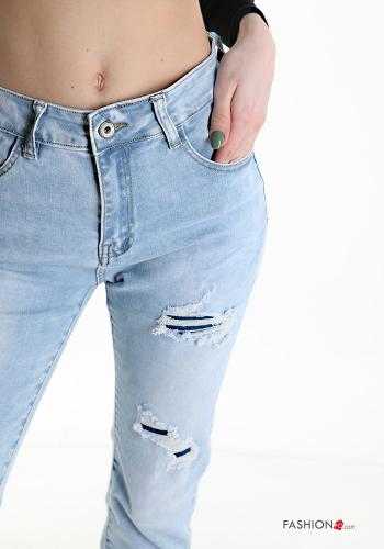 ripped Cotton Jeans with pockets - ph 4