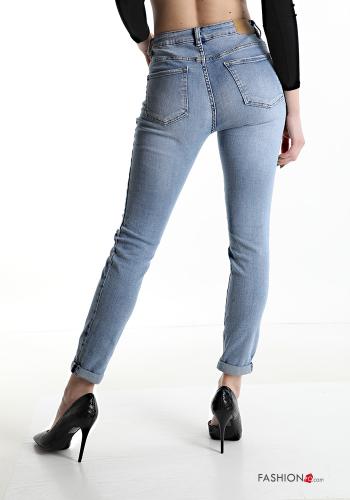 skinny Cotton Jeans with buttons with pockets - ph 2