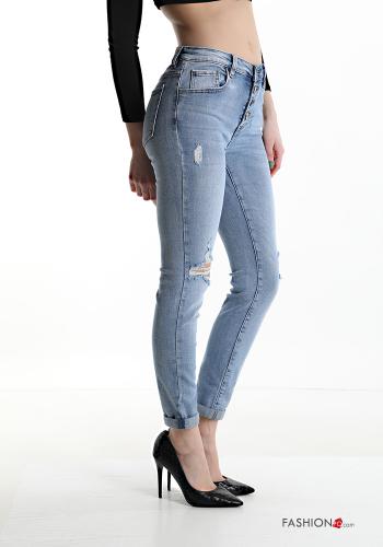 skinny Cotton Jeans with buttons with pockets - ph 3