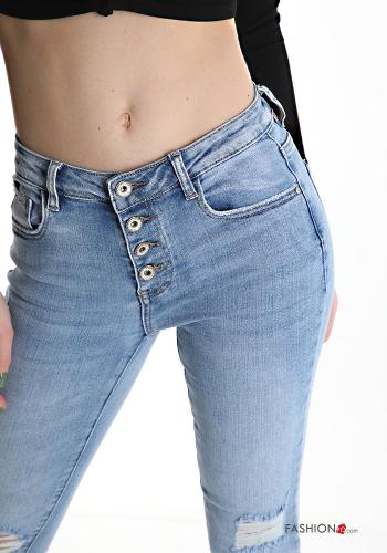 skinny Cotton Jeans with buttons with pockets - ph 4