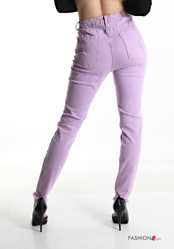 skinny Hose aus Baumwolle mit Taschen mit Reißverschluss - ph 2