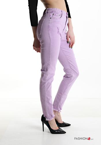 skinny Hose aus Baumwolle mit Taschen mit Reißverschluss - ph 3