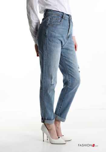 Jeans in Cotone vita alta con tasche - ph 3