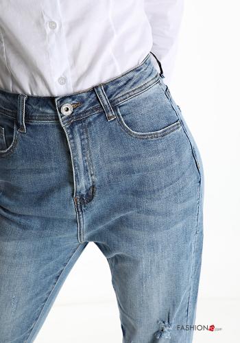 Jeans in Cotone vita alta con tasche - ph 4