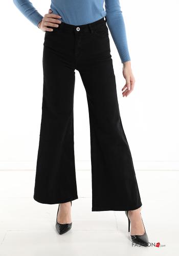ausgestellte Hose aus Baumwolle mit Taschen - ph 1