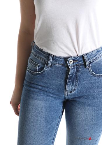 ripped Cotton Jeans with pockets - ph 4