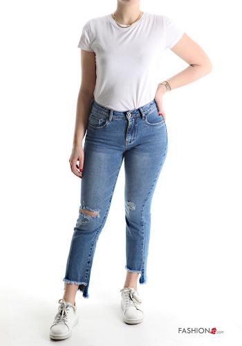 ripped Cotton Jeans with pockets - ph 5