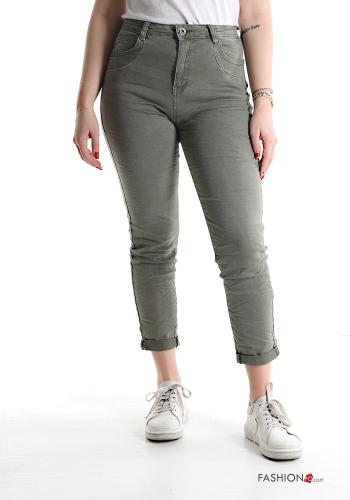 skinny Jeans aus Baumwolle mit Taschen