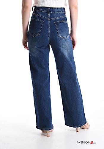hoher Taille Jeans aus Baumwolle mit Taschen - ph 2