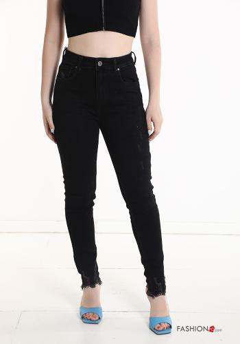 Cotton Jeans with fringe