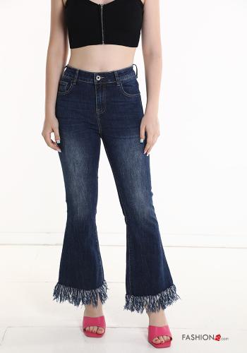 Jeans in Cotone con frange
