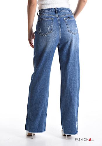 wide leg metallisiert Jeans aus Baumwolle mit Taschen - ph 2