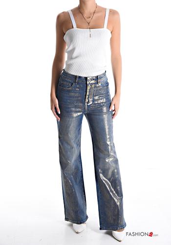 wide leg metallic Jeans with pockets - ph 5