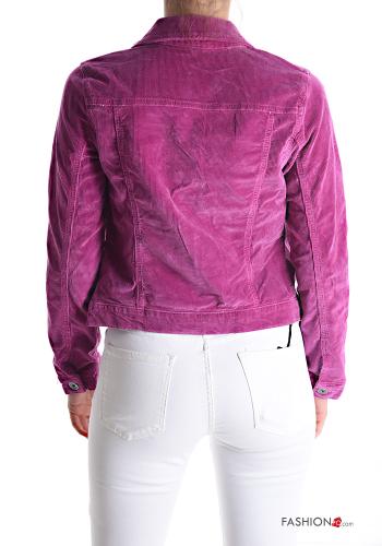 Velvet Ribbed Cotton Jacket with buttons with pockets - ph 2