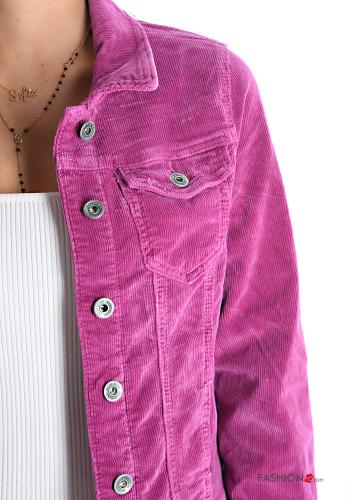 Velvet Ribbed Cotton Jacket with buttons with pockets - ph 4