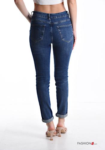 Denim skinny Jeans aus Baumwolle mit Taschen mit Reißverschluss - ph 2