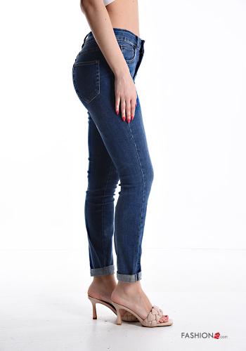 Denim skinny Jeans aus Baumwolle mit Taschen mit Reißverschluss - ph 3