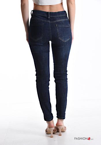 Vaqueros de Algodón tela vaquera skinny con bolsillos con cremallera - ph 2
