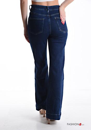 Jeans in Cotone denim con tasche con bottoni con zip - ph 2