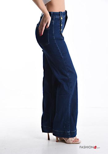 Jeans in Cotone denim con tasche con bottoni con zip - ph 3